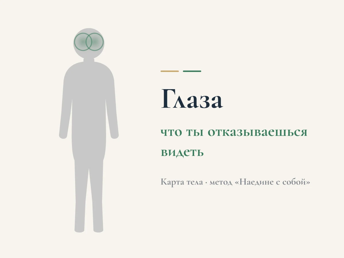 Глаза — что ты отказываешься видеть. Схема «карта тела» метода «Наедине с собой»