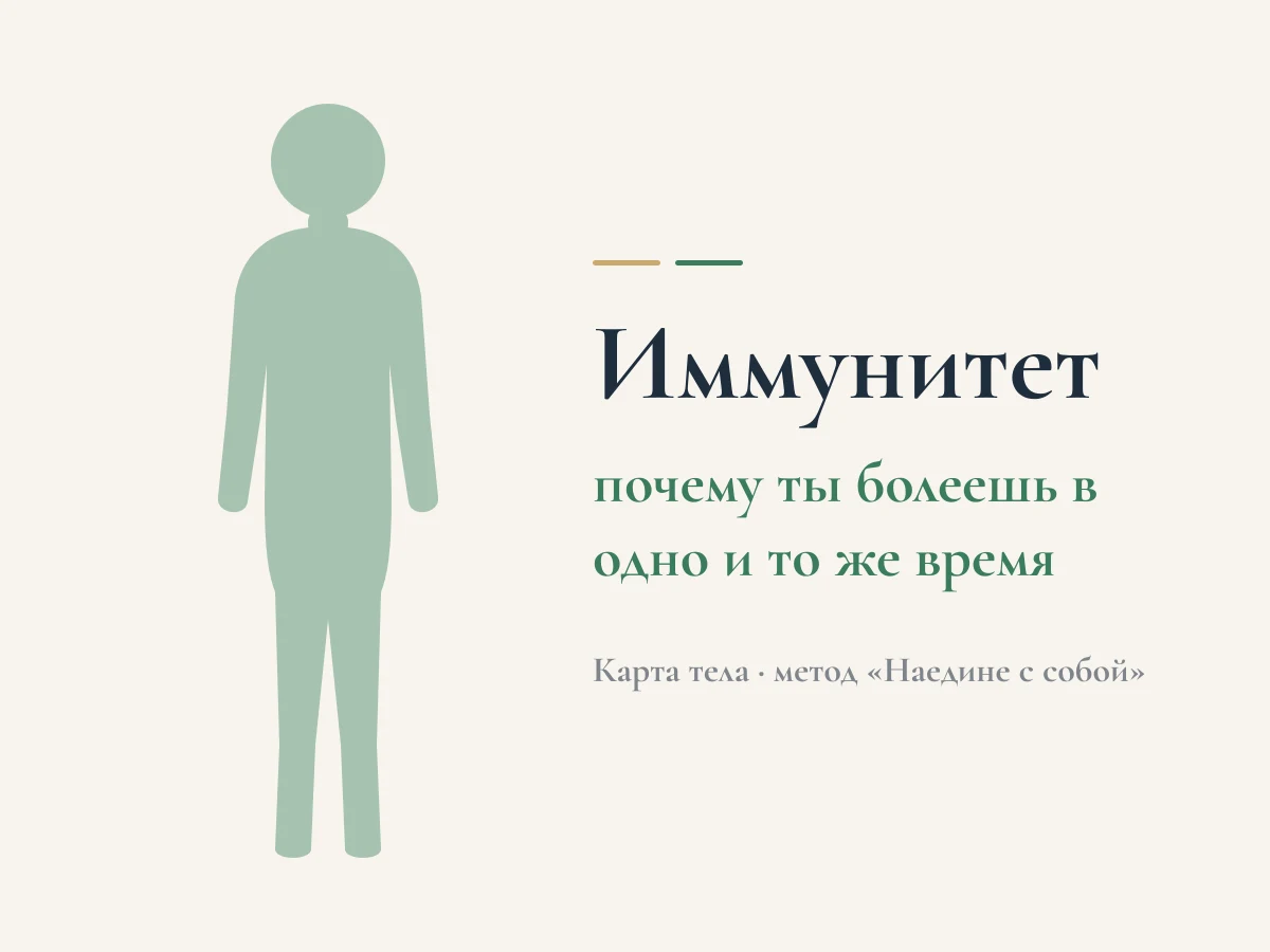 Иммунитет — почему ты болеешь в одно и то же время. Схема «карта тела» метода «Наедине с собой»