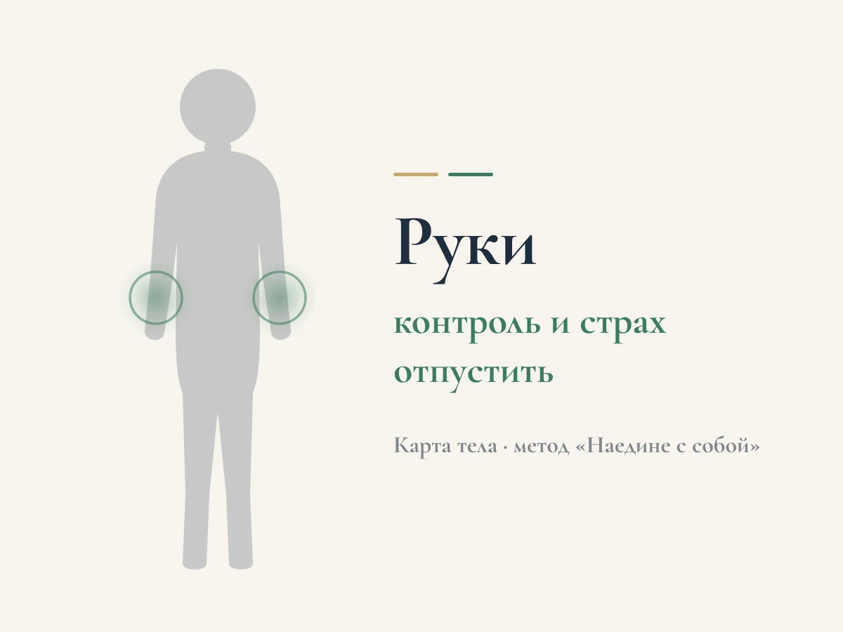 Руки — контроль и страх отпустить. Схема «карта тела» метода «Наедине с собой»